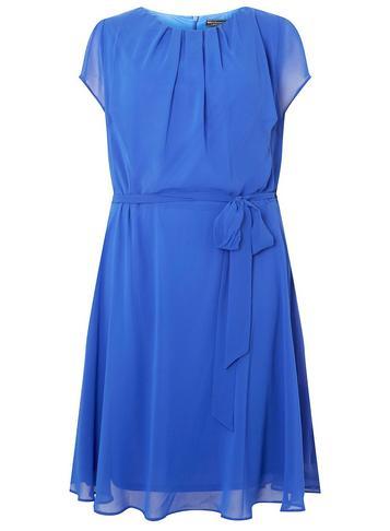 Dorothy Perkins *billie & Blossom Curve Cobalt Chiffon Skater Dress
