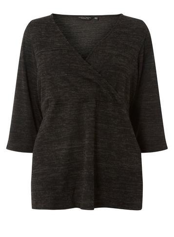 Dorothy Perkins *dp Curve Charcoal Brushed Wrap Top