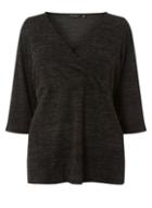 Dorothy Perkins *dp Curve Charcoal Brushed Wrap Top