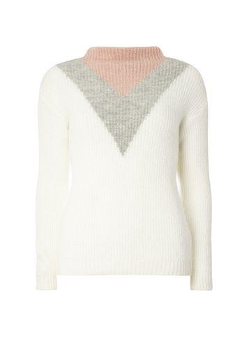 Dorothy Perkins Ivory Chevron High Neck Jumper