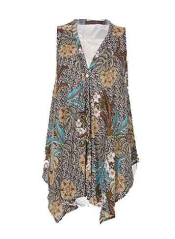 Dorothy Perkins *tenki Brown Floral Print Top