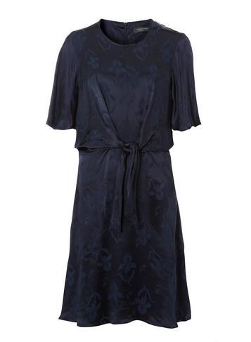 Dorothy Perkins *tall Navy Jacquard Knot Front Skater Dress
