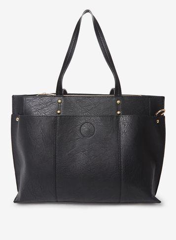 Dorothy Perkins Black Triple Compartment Tote Bag