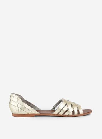 Dorothy Perkins Gold 'jinx' Leather Flat Sandals