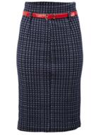 Dorothy Perkins *izabel London Navy Belted Pencil Skirt