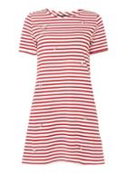 Dorothy Perkins Red Striped Embroidered Shift Dress