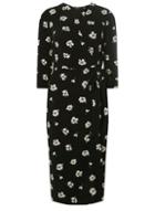 Dorothy Perkins *tall Black Floral Print Crepe Wrap Dress