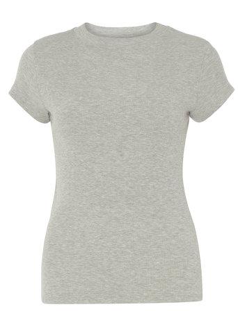 Dorothy Perkins Grey Rib Textured High Neck Tee