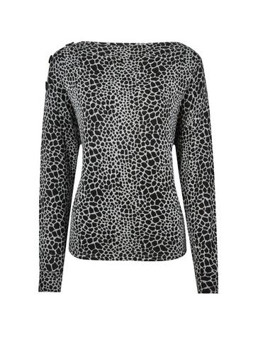 Dorothy Perkins Grey Croc Print Brushed Jumper