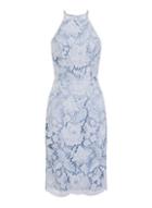 *chi Chi London Blue Embroidered Bodycon Dress