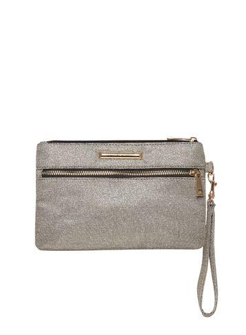 Dorothy Perkins Grey Zip Front Wristlet Clutch