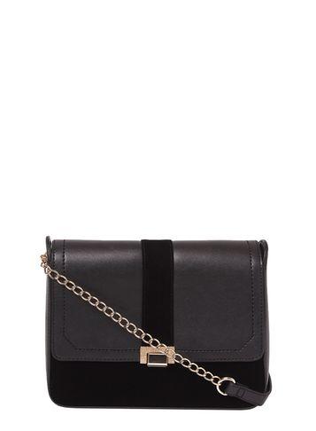 Dorothy Perkins Black Velvet Panel Cross Body Bag