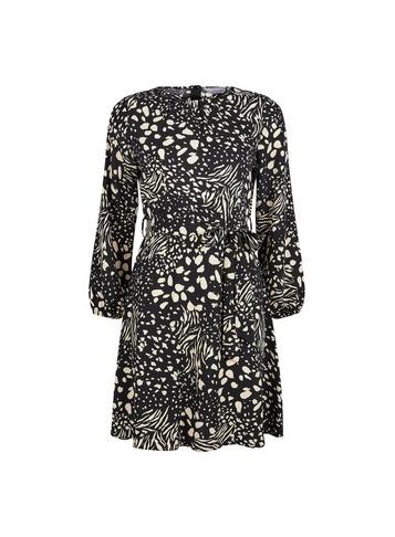 Dorothy Perkins Petite Monochrome Printed Fit And Flare Dress