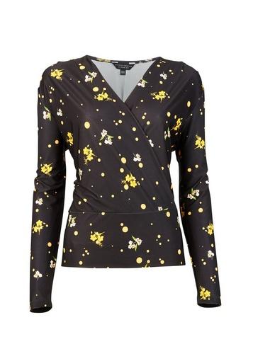 Dorothy Perkins *tall Multi Colour Floral And Spot Print Wrap Top
