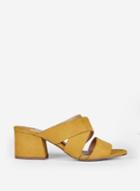 Dorothy Perkins Wide Fit Yellow Bart Heeled Mule Sandals