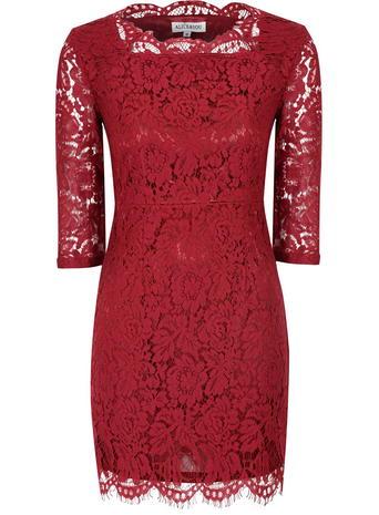 Dorothy Perkins *alice & You Burgundy Scallop Lace Dress