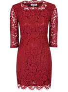 Dorothy Perkins *alice & You Burgundy Scallop Lace Dress