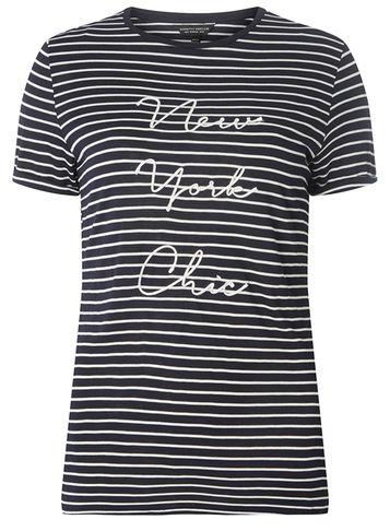 Dorothy Perkins Ivory Striped Motif T-shirt