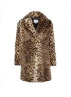 Dorothy Perkins Petite Animal Print Long Lined Faux Fur Coat