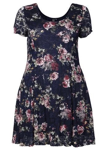 Dorothy Perkins *izabel London Curve Navy Fit Flare Dress