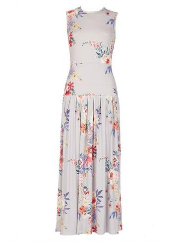 Dorothy Perkins *feverfish Grey Pleated Maxi Dress