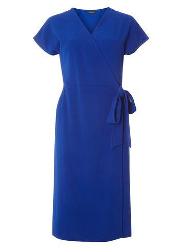 Dorothy Perkins Cobalt Crepe Wrap Dress