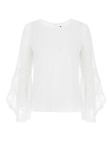 Dorothy Perkins *quiz White Lace Swing Frill Top
