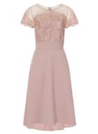 Dorothy Perkins *chi Chi Pink Lace Detail Midi Dress