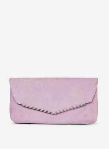 Dorothy Perkins Pink Lilac Metal Bar Clutch Bag