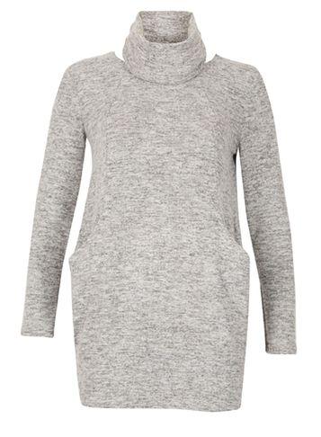 Dorothy Perkins *izabel London Light Grey Roll Neck Tunic Top