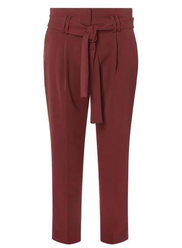 Dorothy Perkins Burgundy High Waist Tie Tapered Leg Trousers