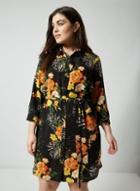Dorothy Perkins *dp Curve Black Floral Mix Print Shirt Dress