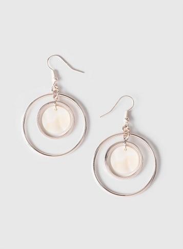 Dorothy Perkins Rose Gold Shell Drop Earrings