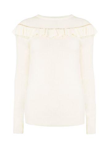 Dorothy Perkins Cream Frill Diamante Jumper