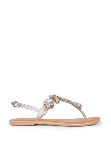 Dorothy Perkins Silver Jel Gem Sandals