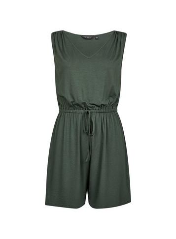 Dorothy Perkins Khaki Ruched Shoulder Playsuit