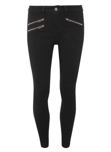 Dorothy Perkins Petite Black Zip Bailey Jeans