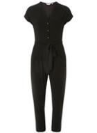Dorothy Perkins Petite Black Button Jumpsuit