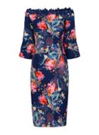 Dorothy Perkins *paper Dolls Multi Floral Print Bardot Dress