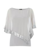 Dorothy Perkins *roman Originals Grey Sequin Trim Top