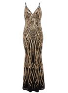 Dorothy Perkins *quiz Black V-neck Fishtail Dress