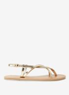 Dorothy Perkins Wide Fit Gold Follow Sandals