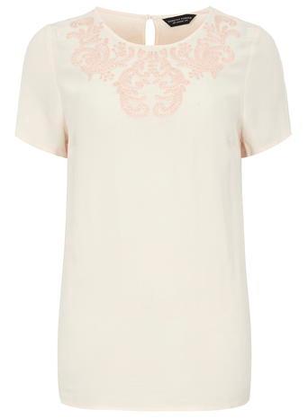 Dorothy Perkins Blush Cornelli Detail Top