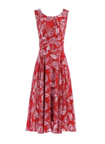 Dorothy Perkins *jolie Moi Red Printed Fit And Flare Dress