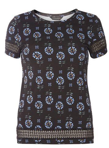 Dorothy Perkins Black Floral Lace Insert Tee