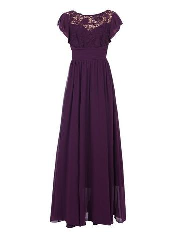 *jolie Moi Dark Purple Crochet Maxi Dress
