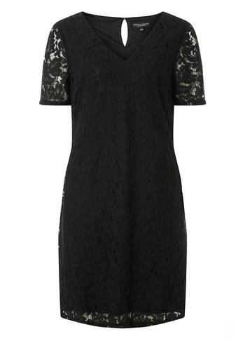 Dorothy Perkins Black Two Tone Lace Shift Dress