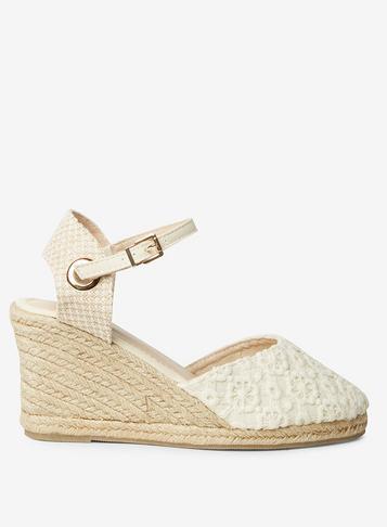Dorothy Perkins Wide Fit Cream Raven Wedges