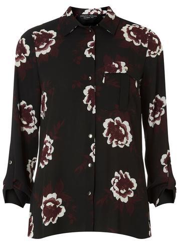 Dorothy Perkins Black Floral Print Pocket Shirt