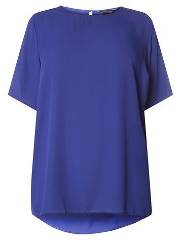 Dorothy Perkins Curve Cobalt Blue Pleat Back Top
